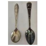 Vintage Wooden Spoon Holder With Collectible Spoons