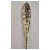 Vintage Wooden Spoon Holder With Collectible Spoons