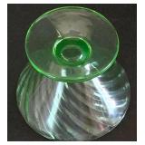 Vintage Anchor Hocking Spiral Uranium Glass Desert Dish Set