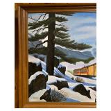 Signed Original Locomotive Oil Painting