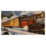Signed Original Locomotive Oil Painting