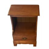 Vintage Wooden Side Table with Drawer