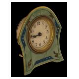 Vintage Decorative Mantel Clock with Enamel Accents