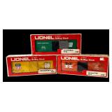 Set of 3 Lionel Hi-Cube O Scale Box Cars: New Haven, Penn Central, Union Pacific