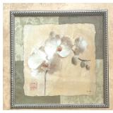 "White Orchid Crop" Print in Decorative Frame by Cheri Blum