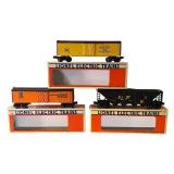 Lionel Road Woodside Reefer, Santa Fe Woodside Reefer and Louisville & Nashville Four Bay Hopper