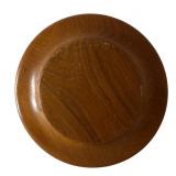 Vintage Wooden Hand Painted Plate with Floral Design