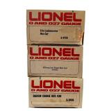 Lionel O and 027 Gauge Milwaukee Road Box Car, Erie Lakawanna Box Car and D&RGW Cookie Box Car