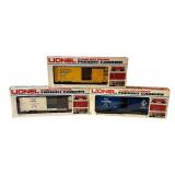 Lionel O and 027 Gauge Milwaukee Road Box Car, Erie Lakawanna Box Car and D&RGW Cookie Box Car