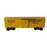 Lionel O and 027 Gauge Milwaukee Road Box Car, Erie Lakawanna Box Car and D&RGW Cookie Box Car