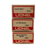 Lionel Virginian Hopper, Rio Grande Gondola and Chessie Double Door Box Car