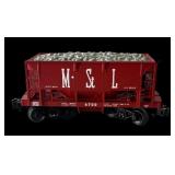 Lionel Electric Train Cars Set with Boxes - Red Wing Shoes Flat Car, SOO Line Hopper and M&STL Ore Car