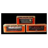 Lionel Electric Train Cars Set with Boxes - Red Wing Shoes Flat Car, SOO Line Hopper and M&STL Ore Car
