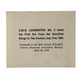 D.&I.R. Locomotive No. 8 Commemorative Glass Plate