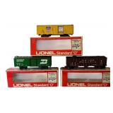 Lionel Burlington Northern Box Car, Union Pacific Coal Car and Union Pacific Box Car