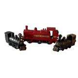 Set of 3 Vintage Train Motif Pencil Sharpeners and Figurine