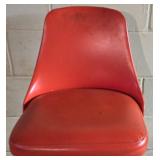 Vintage  Orange Vinyl Upholstered Counter-Height Stool