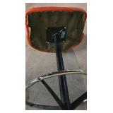 Vintage  Orange Vinyl Upholstered Counter-Height Stool