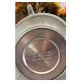 Pair of Ethan Allen Pewter Pitchers with Faux Floral Displays