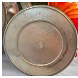 Pair of Ethan Allen Pewter Pitchers with Faux Floral Displays