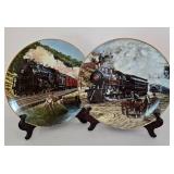Set of J.B. Deneen Classic American Train Plates in Original Boxes