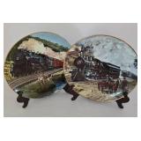 Set of J.B. Deneen Classic American Train Plates in Original Boxes
