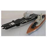 Pair of Military Ship Replicas