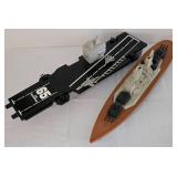 Pair of Military Ship Replicas