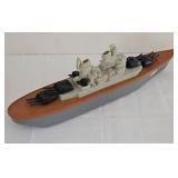 Pair of Military Ship Replicas