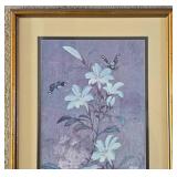 Two Framed Vintage Muted Floral Art Prints