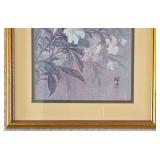 Two Framed Vintage Muted Floral Art Prints