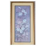 Two Framed Vintage Muted Floral Art Prints