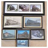Collection of Black Framed Railroad Pictures