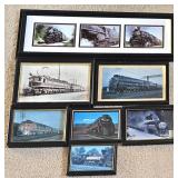 Collection of Black Framed Railroad Pictures