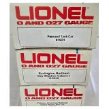 Trio of Lionel 0 & 027 Gauge Train Cars