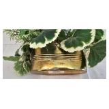 Faux Foliage Decor in Brass, Copper & Terra Cotta Planters