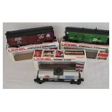 Three Lionel 0 & 027 Gauge Train Cars