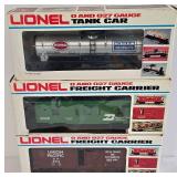 Three Lionel 0 & 027 Gauge Train Cars