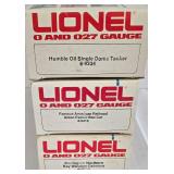 Three Lionel 0 & 027 Gauge Train Cars