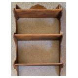 Three-Shelf Wooden Wall Shelf