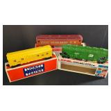 Three Lionel Electric Train Cars