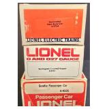 Three Lionel Electric Train Cars
