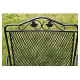 Black Metal Patio Table Set with Sun Umbrella