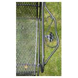 Black Metal Patio Table Set with Sun Umbrella