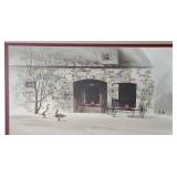 Framed & Matted Farmhouse Scene Print