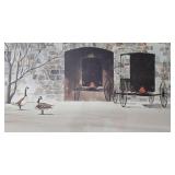 Framed & Matted Farmhouse Scene Print