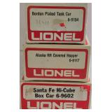 Lionel Train Car Grouping including Lionel Model 6-9117, Lionel Model 6-9154 and Lionel Model 6-9602