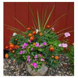 Large Planter Containing Marigolds & More