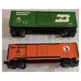 Three Electric Lionel Train Cars including Lionel Model 6-19401 Great Northern Gondola with Coal and More