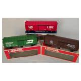 Electric Lionel Train Cars including Model 6-9755 Union Pacific Box Car